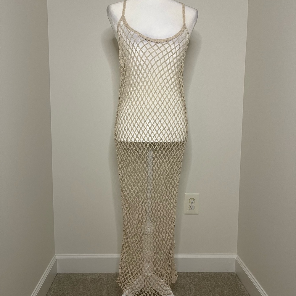 Zara Beige Crochet Dress
